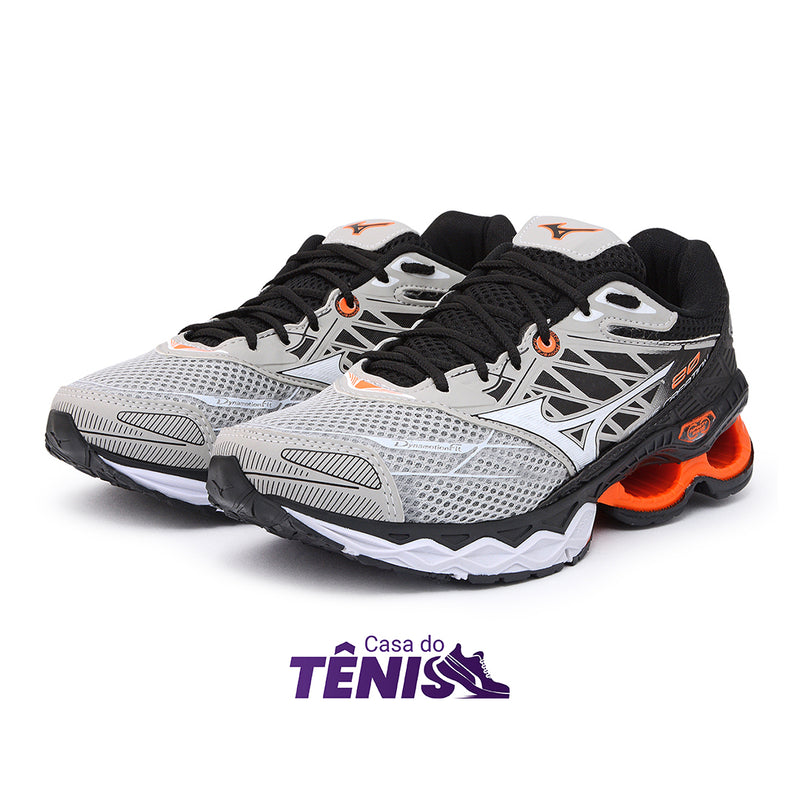 Tênis Mizuno Wave Creation 20 Cinza/Laranja