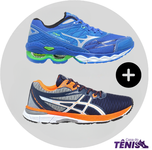 Compre 1 leve 2 Tênis Mizuno Wave 20 Pro + Asics Revelation