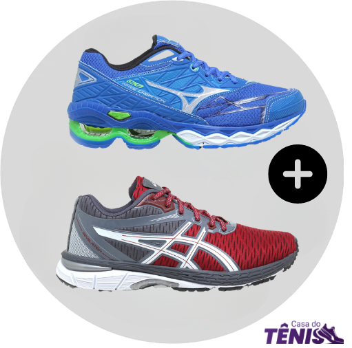 Compre 1 leve 2 Tênis Mizuno Wave 20 Pro + Asics Revelation