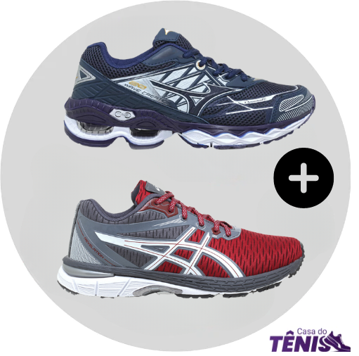 Compre 1 leve 2 Tênis Mizuno Wave 20 Pro + Asics Revelation