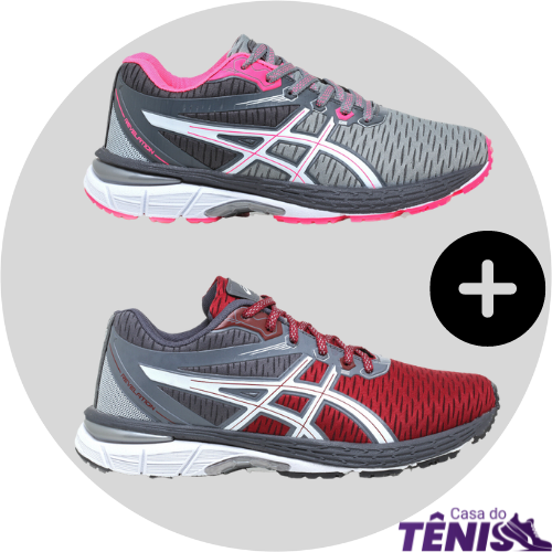 2 PARES Asics Revelation MASC e FEM COMPRE 1 LEVE 2