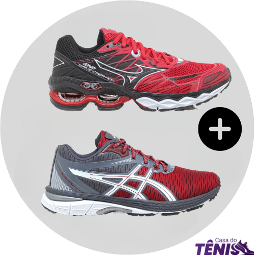 Compre 1 leve 2 Tênis Mizuno Wave 20 Pro + Asics Revelation